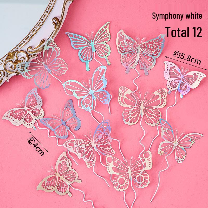 3D Fantasy Butterfly Birthday Cake Decoration Ornament