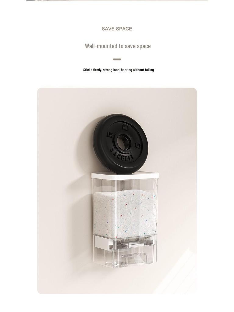 ClearView Punch-Free Wall-Mounted Laundry Rack: Transparent Moisture and Dust-Proof Storage Box.