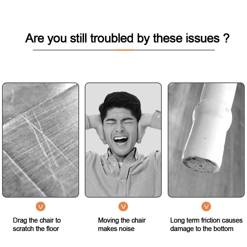 8pcs/Set High Quality Round Chair Leg Cover Silicone Silent Chair Leg Floor Protector Thickened Elastic Chair Foot Pads Table