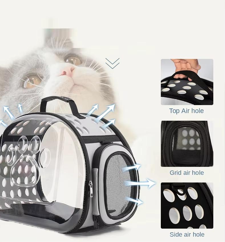 Cat Dog Carrier Bag Transportation Travel Breathable Pet Handbag Portable Shoulder Basket Backpack Rabbit Tote Transparent Cage