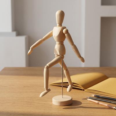Hardwood Material Wooden Drawing Manikin Flexible Joints Human Figure Model  Art Sketching