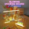 Kids LED Drawing Board with Book Markers Wipe Cloth USB Charging Light-up Dry Erase Board Office School Home Glow Doodle Note Board