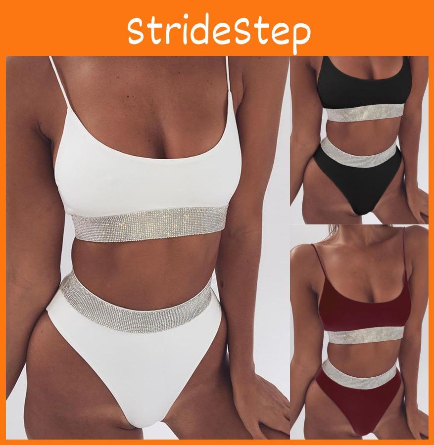 Stunning Sexy Two-piece High Waist Bikini Swimsuit With Sparkling Colorful Sequins