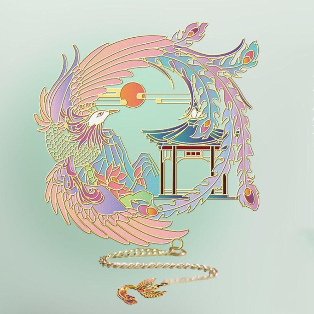 Brid Chinese Style Bookmark Dragon Tassel Book Page Marker Metal Book Clip  School Office Supplies