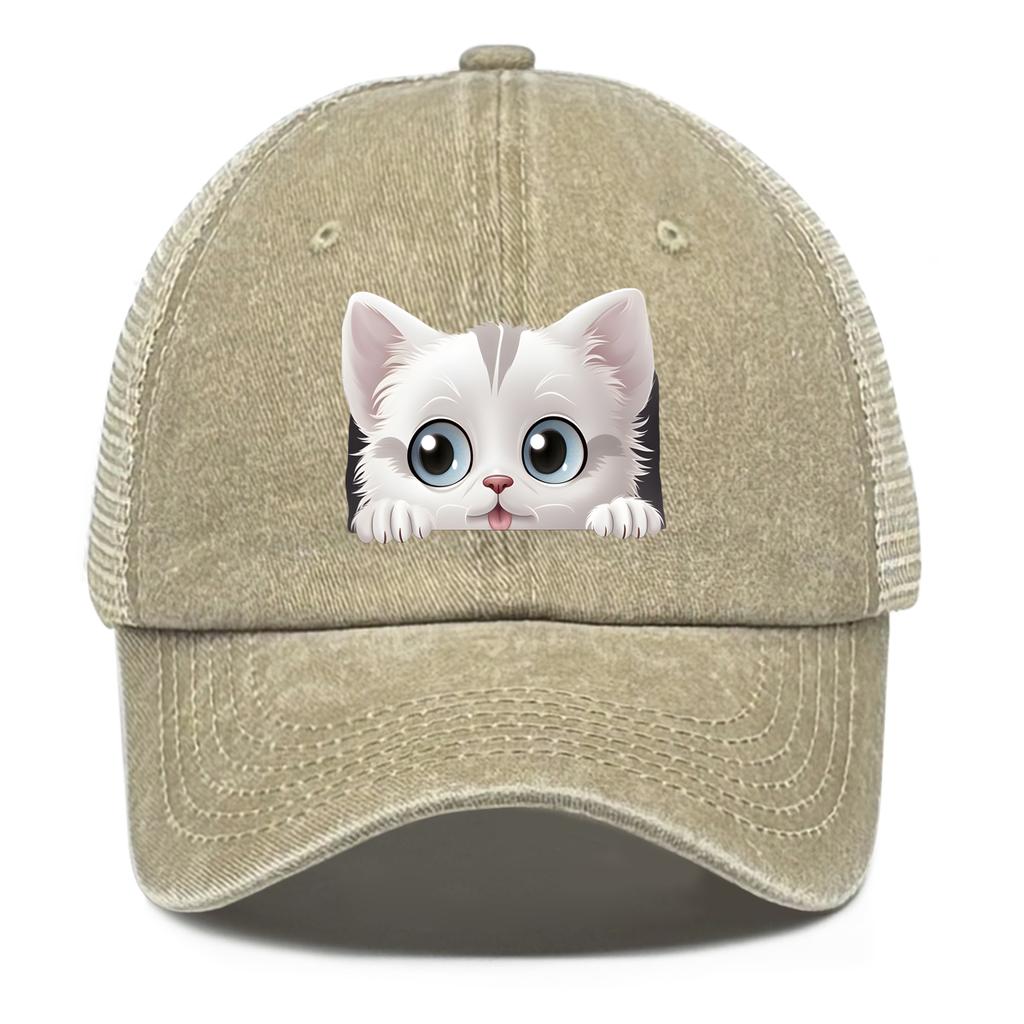 Lovely Cat Snapback Baseball Hat Cute Animals Hats For Woman Breathable Unisex Adjustable Baseball Cap Perfect For Street Style