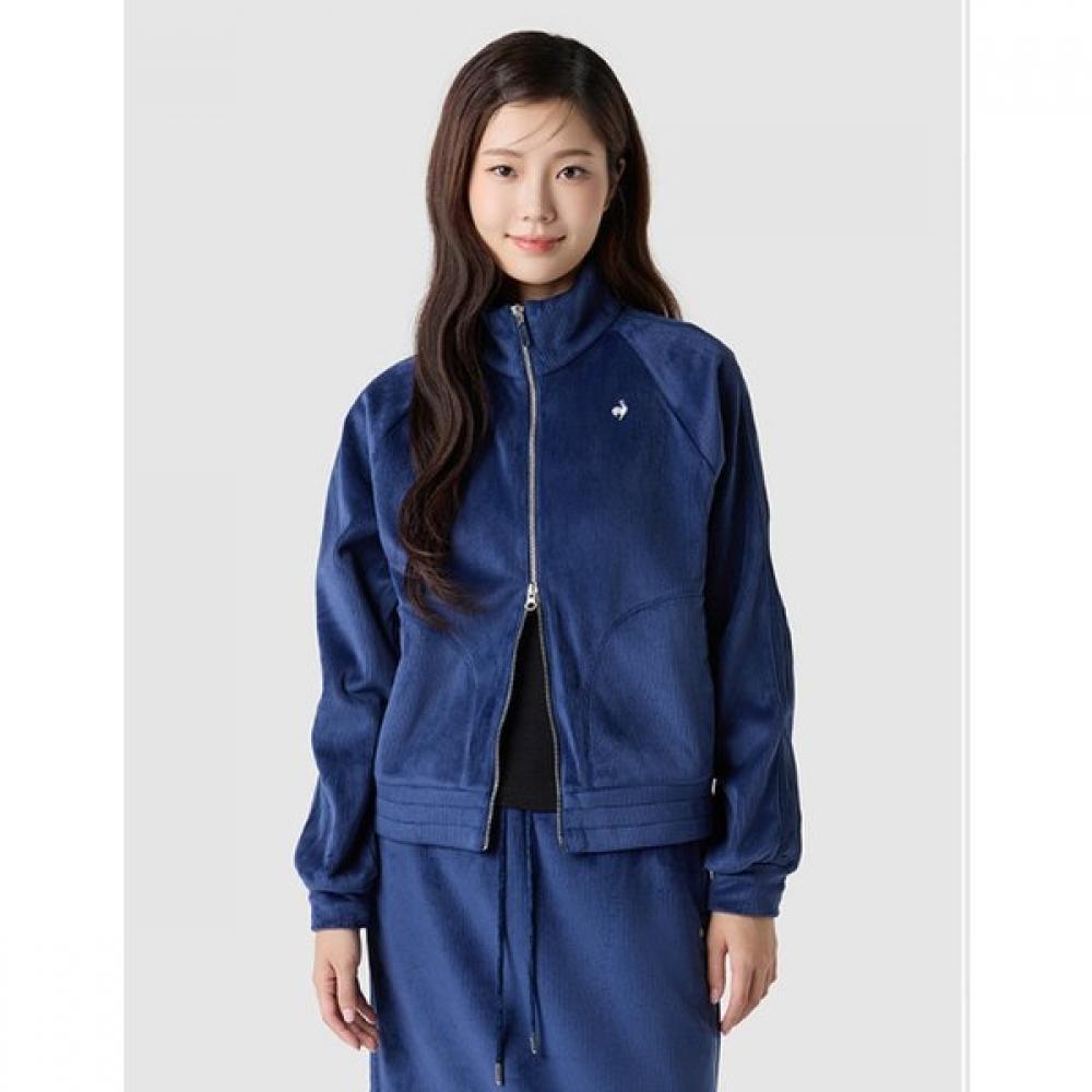 Le Coq Sportif Women S looSe Fit Velour High Neck Zip Up Qq422ofto3 SPK pink/95 L