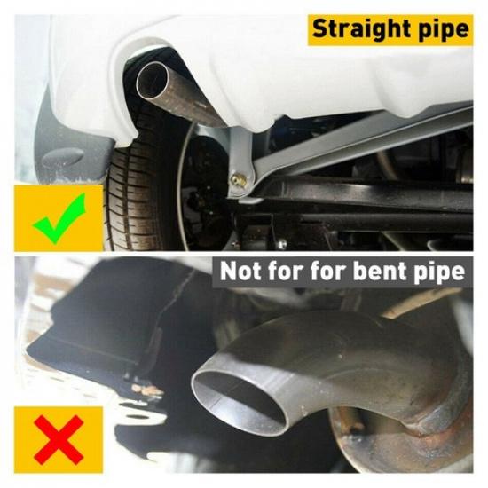 2X Auto Car Round Pipe Exhaust Tip Tail Throat Fit Muffler For 25" Inlet EOA