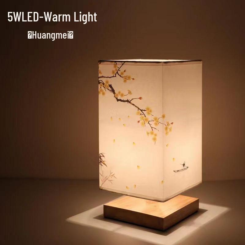 Retro Wooden Night Light: Simple, Creative, Warm Bedside Lamp with New Chinese Style