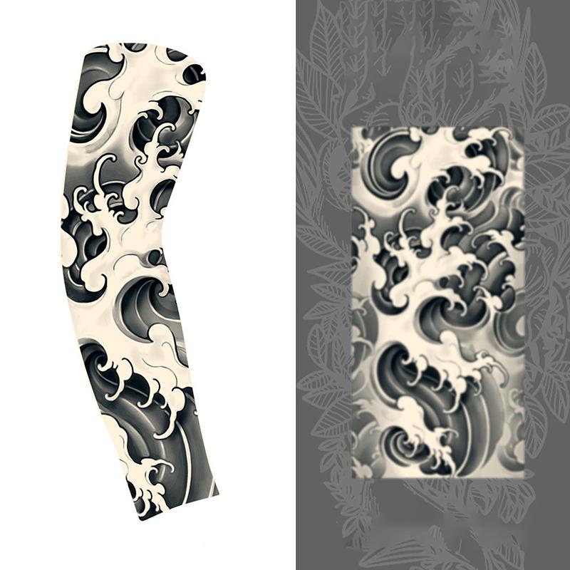 1Pc Arm Covers Flower Cooling Arm Tattoo Sleeve Uv Protection Cycling Gloves Unisex Sunscreen Sleeve Sunscreen Arm Warmers