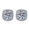 D Color 100% Moissanite Stud Earrings 1-2 Carat Lab Created Diamond Halo Stud Earrings Sterling Silver Diamond Earring For Women Men