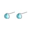 Beixi Silver Mermaid Bubble Stud Earrings, Pure Silver with Blue Crystal - Simple, Fresh, and Elegant Accessories for Women.
