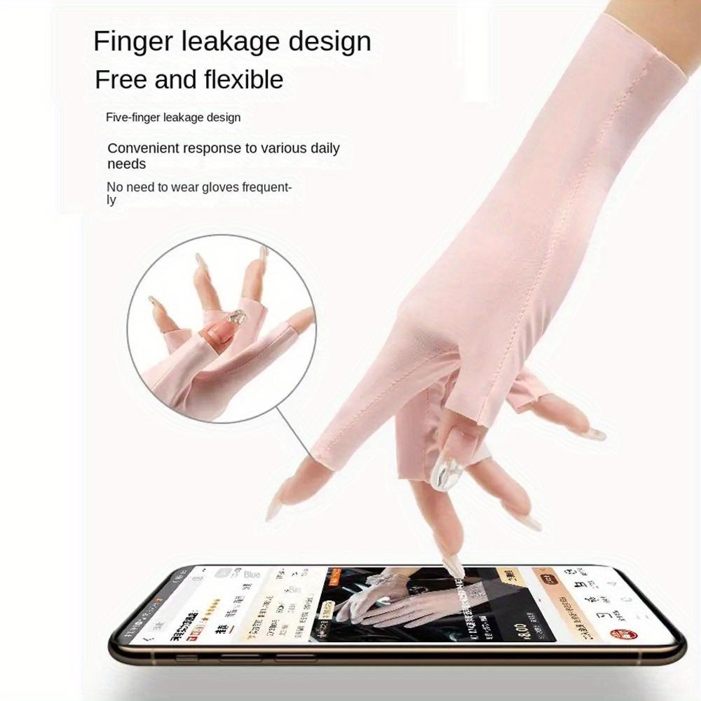 1 Pair Fingerless Gloves Summer Sunscreen Protection Multicolor Gloves Woman Driving Gloves Stretch Female Touchscreen