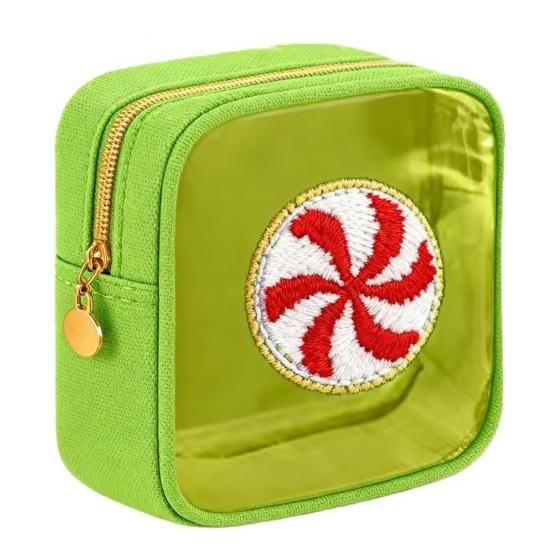 

Рождественская косметичка Дед Мороз Снеговик Снежинка Колокольчик Узор Косметичка Застежка-молния Брызгозащитный Косметический Чехол K