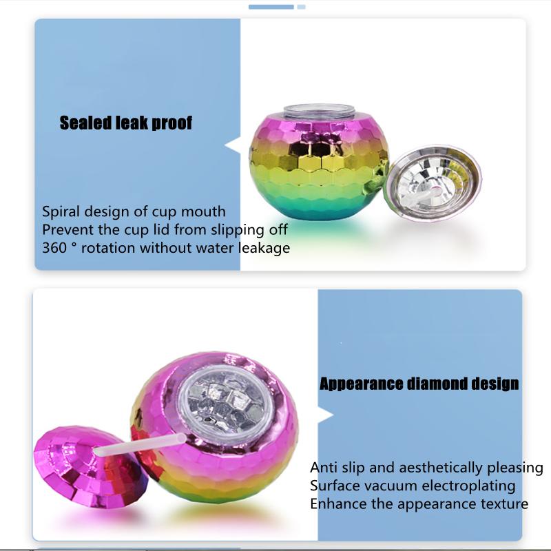 580ML Electroplated Ball Plastic Cup, Sparkling Bar Disco Glass, Household Water Cup