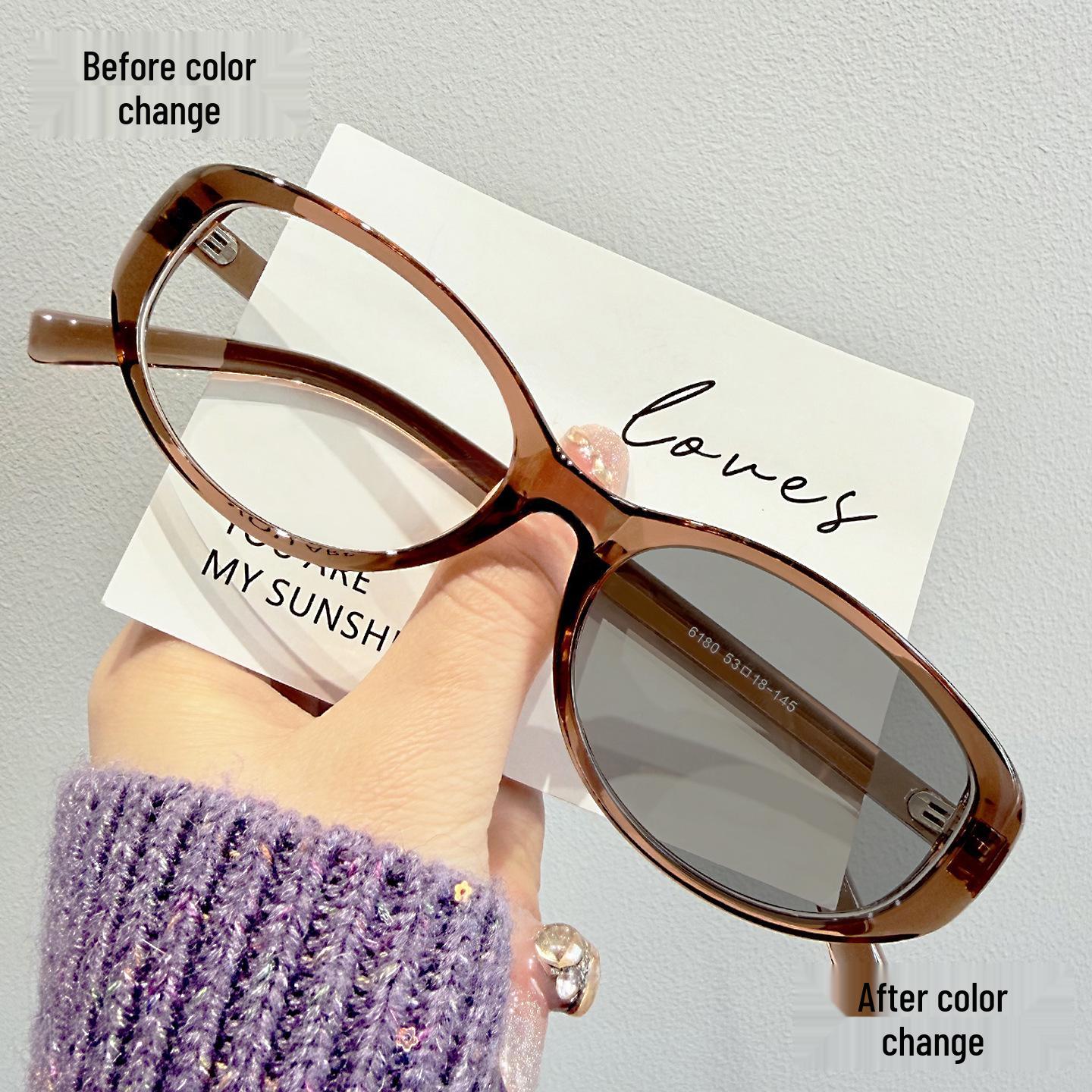 

Женские Очки для Миопии «Кошачий Глаз» в Черепаховой Оправе, Меняющие Цвет с Блокировкой Синего Света, Высококачественные для Использования в Помещении/На Улице Blue Light Blocking 0