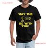 May The Force Be With You Funny Math Quote Mens T Shirt Vintage Washed Slightly Breathable Streetwear Stylish Homme