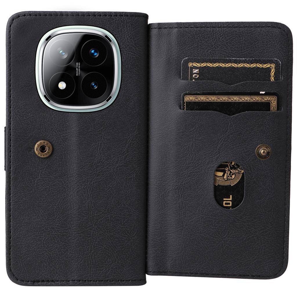 For Xiaomi Redmi Note 14 Pro+ 5G/Xiaomi Poco X7 5G/Xiaomi Redmi Note 14 Pro 5G Leather Case with 10 Card Holder Phone Cover Stand