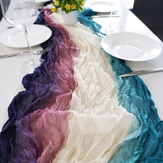 6Ft Cheesecloth Table Runner Bohemian Table Runner Farmhouse Table Runner for Wedding Holiday Birthday Bridal Shower Party
