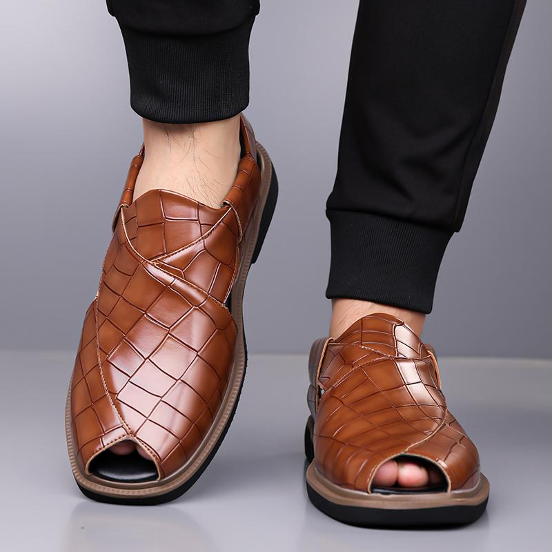 Men’s Sandals Mary Jane Dancing Shoes Dress Wingtip Wedding Stylish Formal Leather Prom Blazers Shoes Over Sized