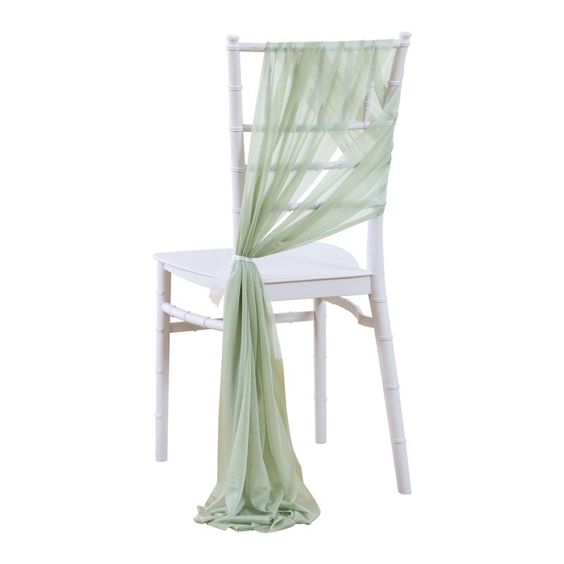 2pcs Chiffon Chair Sashes Wedding Chair Decoration 20x250cm for Wedding Aisle Party Banquet Event Baby Shower