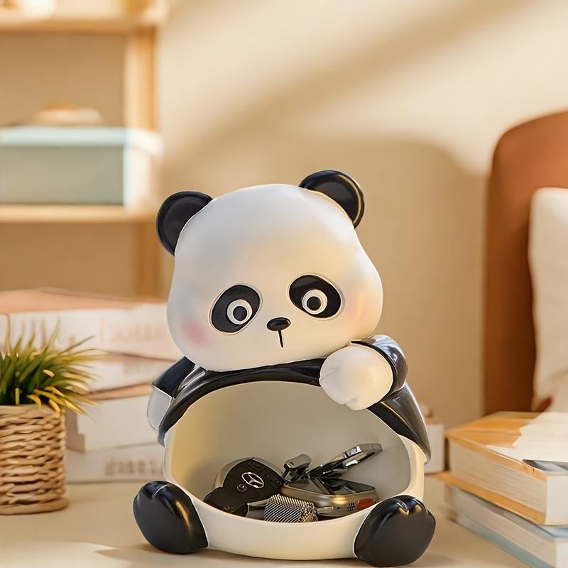 1pc Panda-Shaped Resin Key Holder, Multi-Purpose Large Capacity Storage Box for Keys,Cards, Jewelry,Indoor/Outdoor Decor for Living Room,Entryway Desk