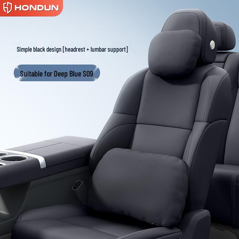 Deep Blue S09 Headrest and Lumbar Support Set - Essential Car Interior Accessories