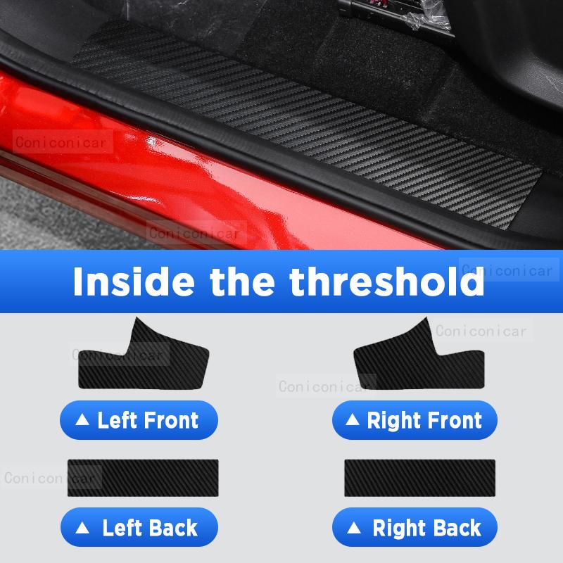 For FORTHING T5 EVO 2025 Car Door Sills Scuff Plate Threshold Protector Interior Imitation Carbon Fiber Sticker Accessories