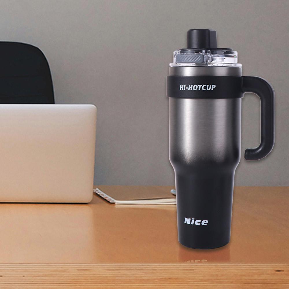 Straw Thermos Cup Ceramic Liner Insulated Tumbler Cold Ice Travel Mug  Outdoor Camping