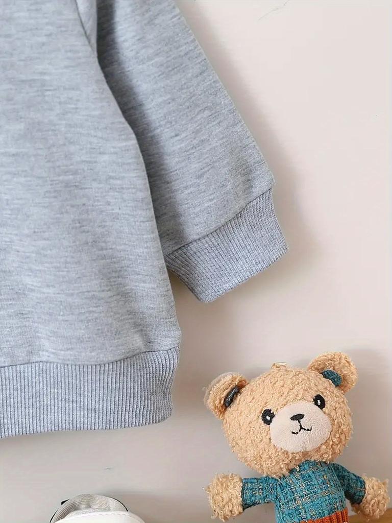 European Size Unique and Innovative Printed Pattern, Comfortable and Simple Spring and Autumn Baby Thin Versatile Round Neck Hoodie for Baby unisexs