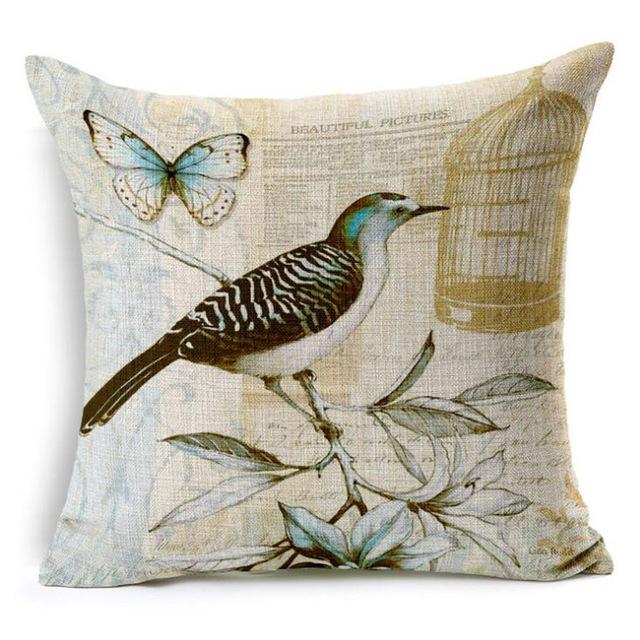 Beautiful Flower Printing Cushion Cover Plants Cotton Linen Throw Pillow Case Decorative Pillowcase For Sofa Cushion Cover Zt105