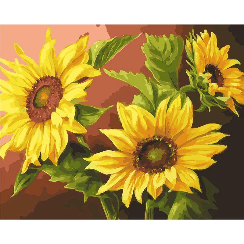 

GATYZTORY 60x75cm DIY Painting By Numbers Sunflower Paint By Numbers For Adult Digital Painting On Canvas Unique Gift 30x20cm no frame светло-серый