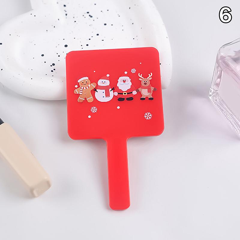 Portable Mini Cute Glass Cartoon Christmas Santa Claus Little Rabbit Mirror Easy Carry Pocket Makeup Mirror