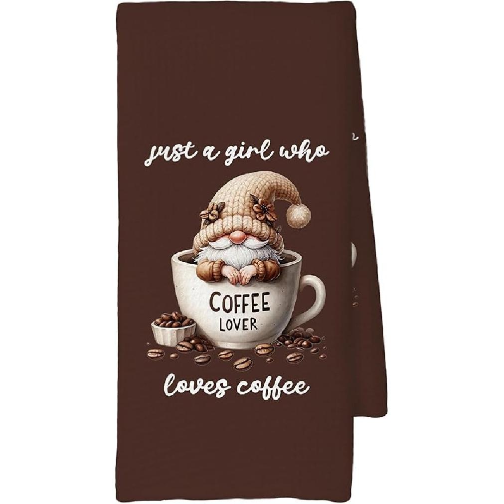 Coffee Kitchen Towels, Coffee-themed Gifts for Women Men Girls, Bar Decor Accessories, 16x24 Inch