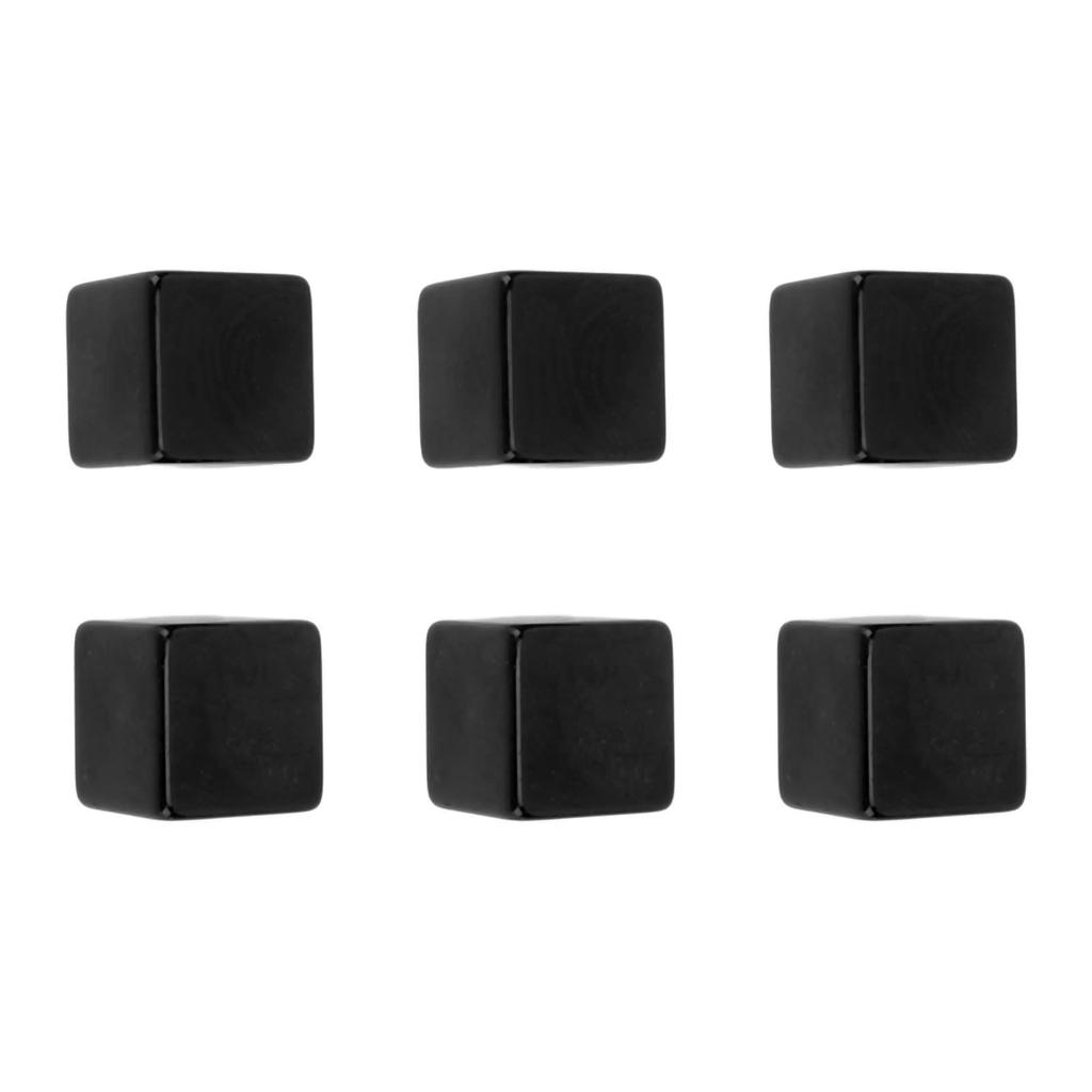 6PCS Blank Dice Cubes DIY Unfinished Dice Blocks Teaching Party Puzzle 6 Sided Dice Plastic Cubes Black