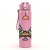 1PC Cat Dining Table Cartoon Print 750ml Color Plastic Sports Water Bottle Leakproof Flip Straw Lid Suitable for Sports Office Home Use