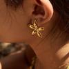 European and American stainless steel flower stud earrings do not fade earrings titanium steel