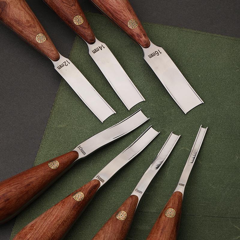 1PC 4-16mm Leather Craft Edge Beveler Skiving Beveling Knife Thinning Pushing Grooving Trench Leathercraft Handwork DIY