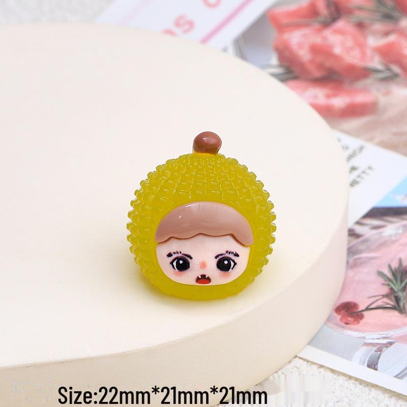 Luminous 3D Fruit Girl DIY Keychain Resin Jewelry Accessories