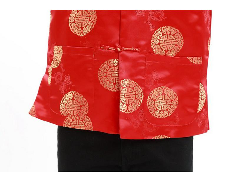 Chinese Style Tang Suit for Couples - Men's & Women's Spring/Autumn Long Sleeve Celebration Coat for Middle-Aged & Elderly