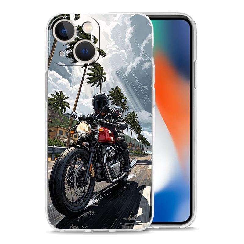 Phone Case For iPhone 17 Air Cases iPhone 16 15 12 13 14 Pro Max SE 7 8 Plus iPhone11 Clear Soft Cover Cool Motorcycle
