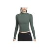 Nike Solid Color Yoga Training Pullover Quick-Dry Long Sleeve Fitness Top Women Tops Green FN3023-338