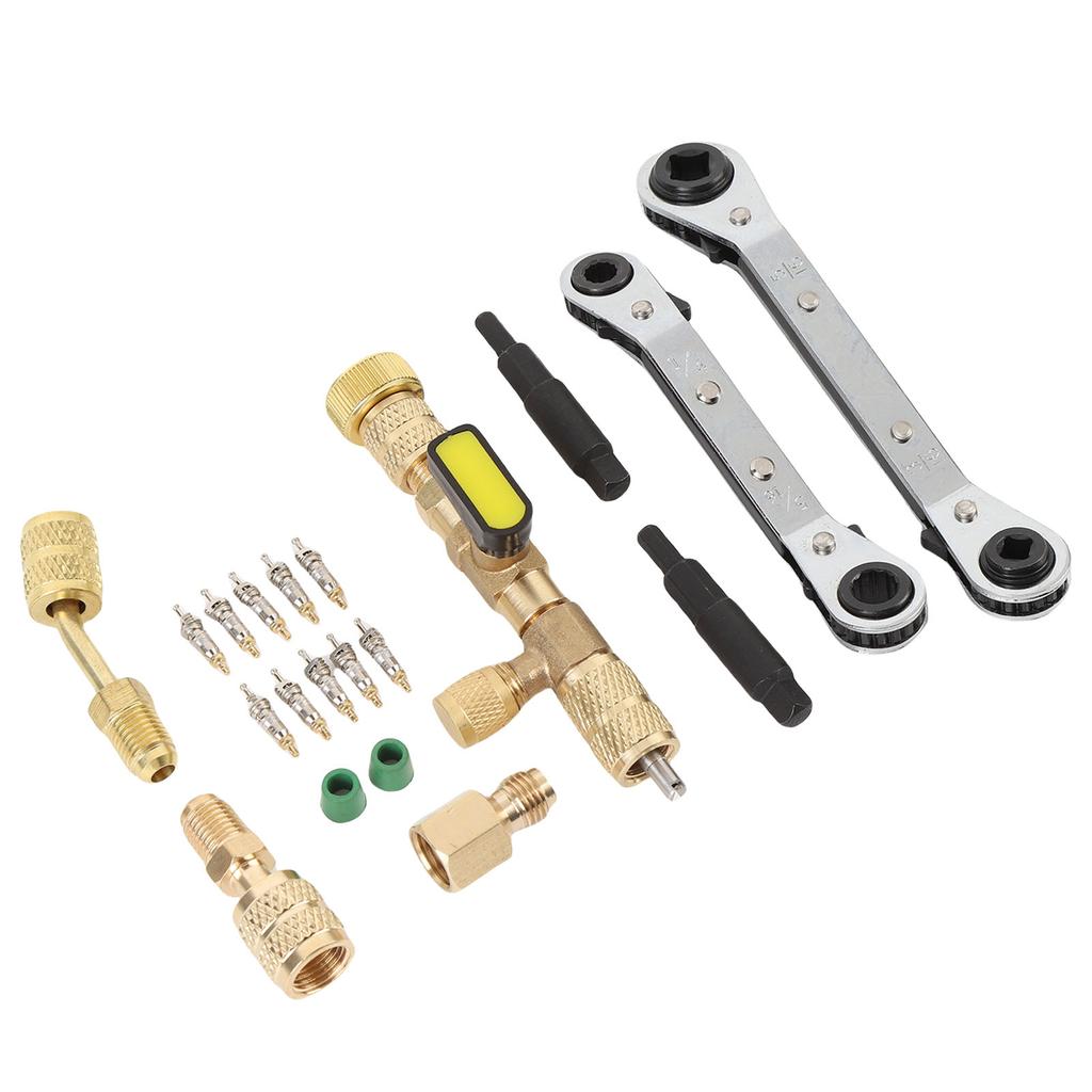 Valve Core Remover Installer and HVAC Service Wrench Set SAE 1 4in 5 16in Interface Valve Core Removal Installation Tool