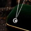 S925 Sterling Silver Moissanite Moon Necklace - Unique Clavicle Chain for Her: Qixi Valentine's Gift