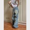 2024 Retro Cleanfit Women's Distressed Wide-Leg Pleated Pants