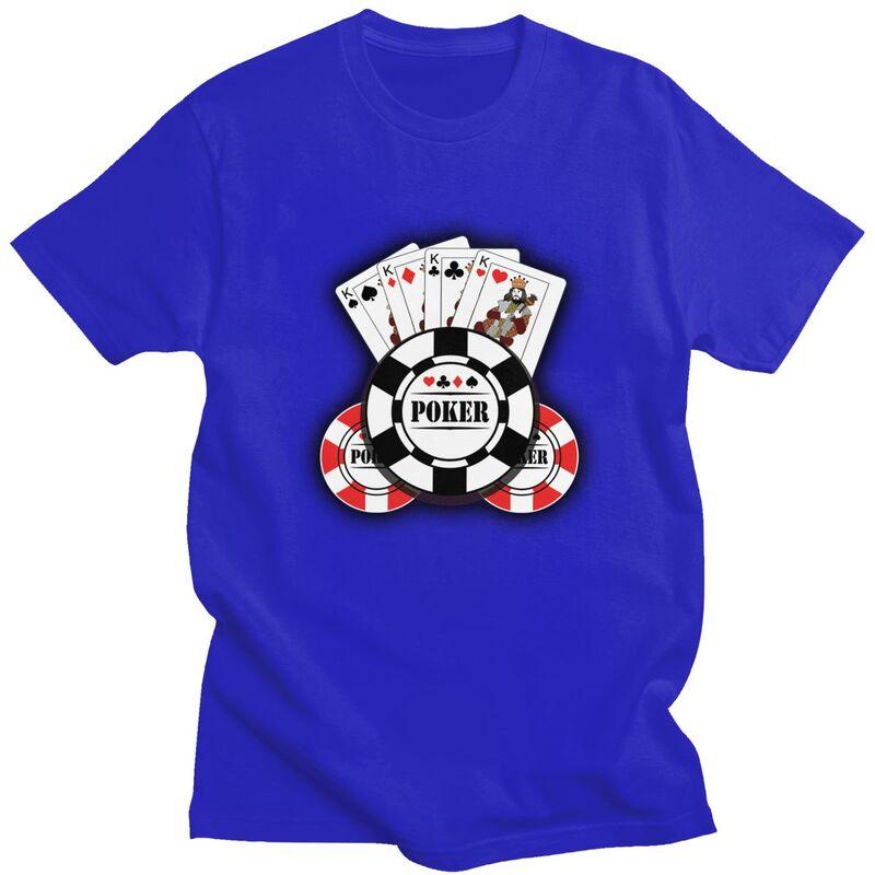 Custom Poker King T Shirts for Men Pure Cotton Tees Tshirts Short Sleeve Fashion Tshirt Clothing
