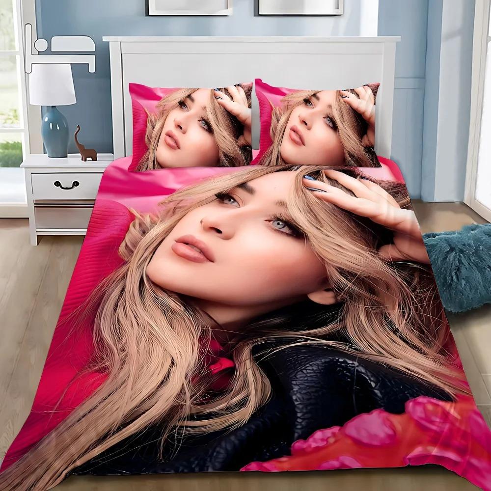 Sabrina CarpenterS Duvet Cover Pillowcase Bedding Set Adult Boy Girl Bedroom Decoration Children Gift Single Double Large Size