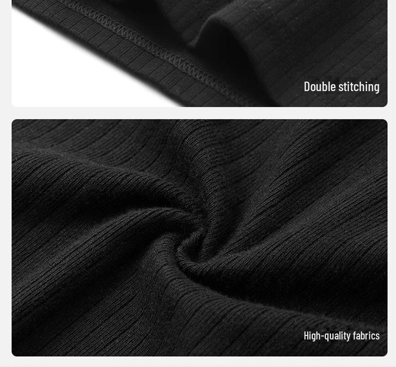 2025 New Women's Black Knitted Long-Sleeve Dress – Trendy, Slim-Fit Short Skirt for Spring & Autumn