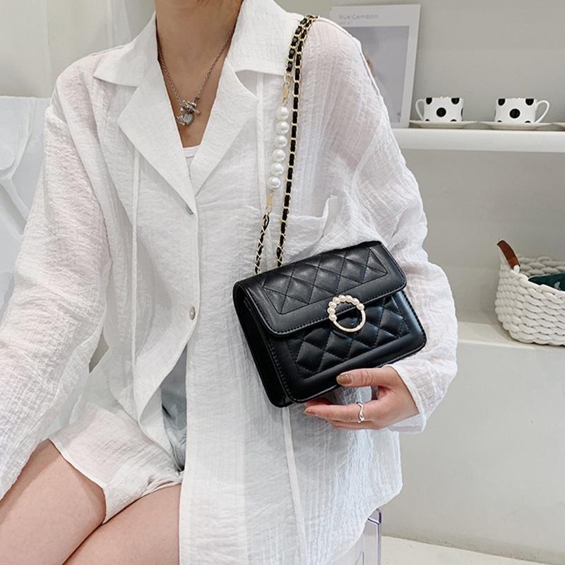 IELGY women s mini pearl embellished chain messenger bag S