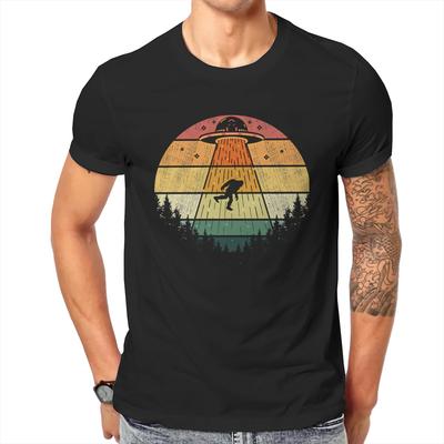 Retro Bigfoot Ufo Únos Sasquatch Mimozemšťan Narozeninový Dárek Tričko Pánské Tričko Léto Bavlna Tričko Trička Streetwear Harajuku