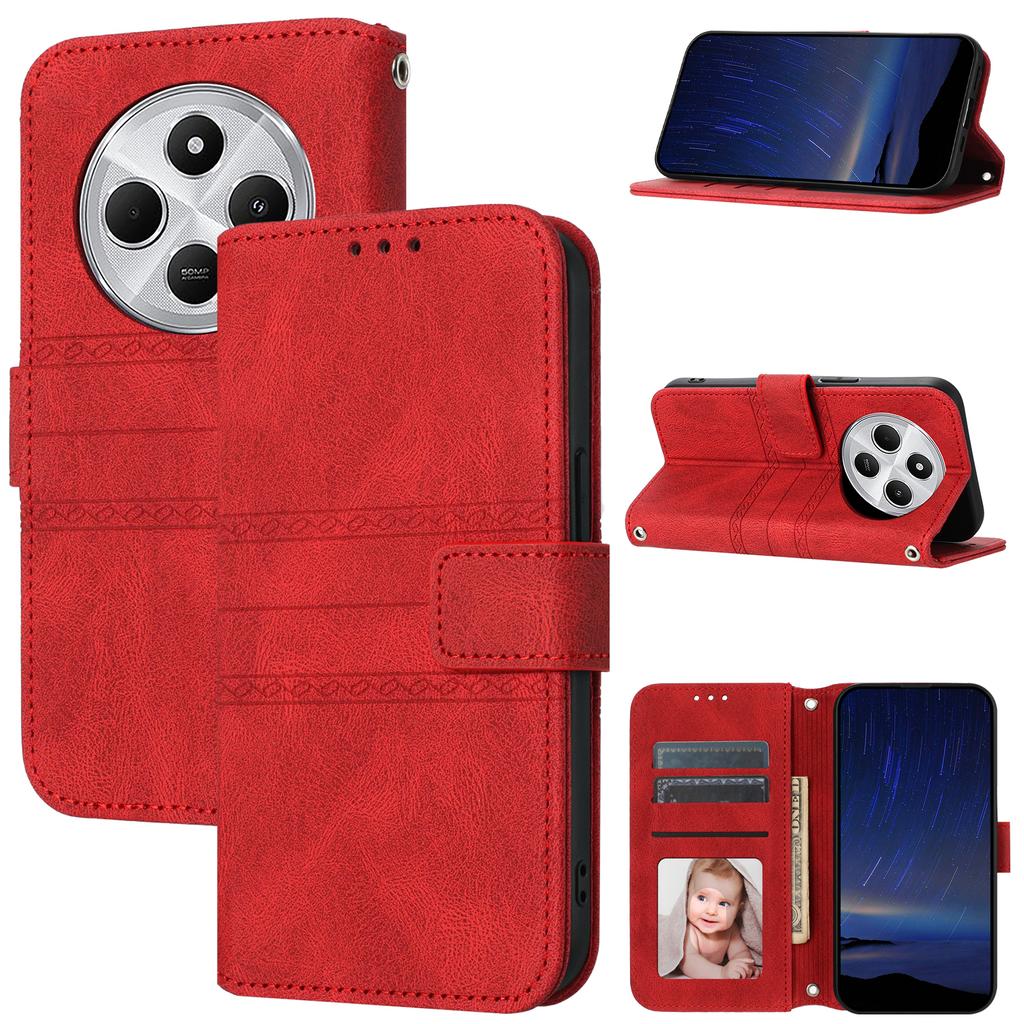 For Xiaomi Poco C75 4G/Redmi 14R 5G/14C 4G Case Wallet PU Leather Imprinted Pattern Phone Cover